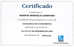 Certificado -Excelência no Atendimento 